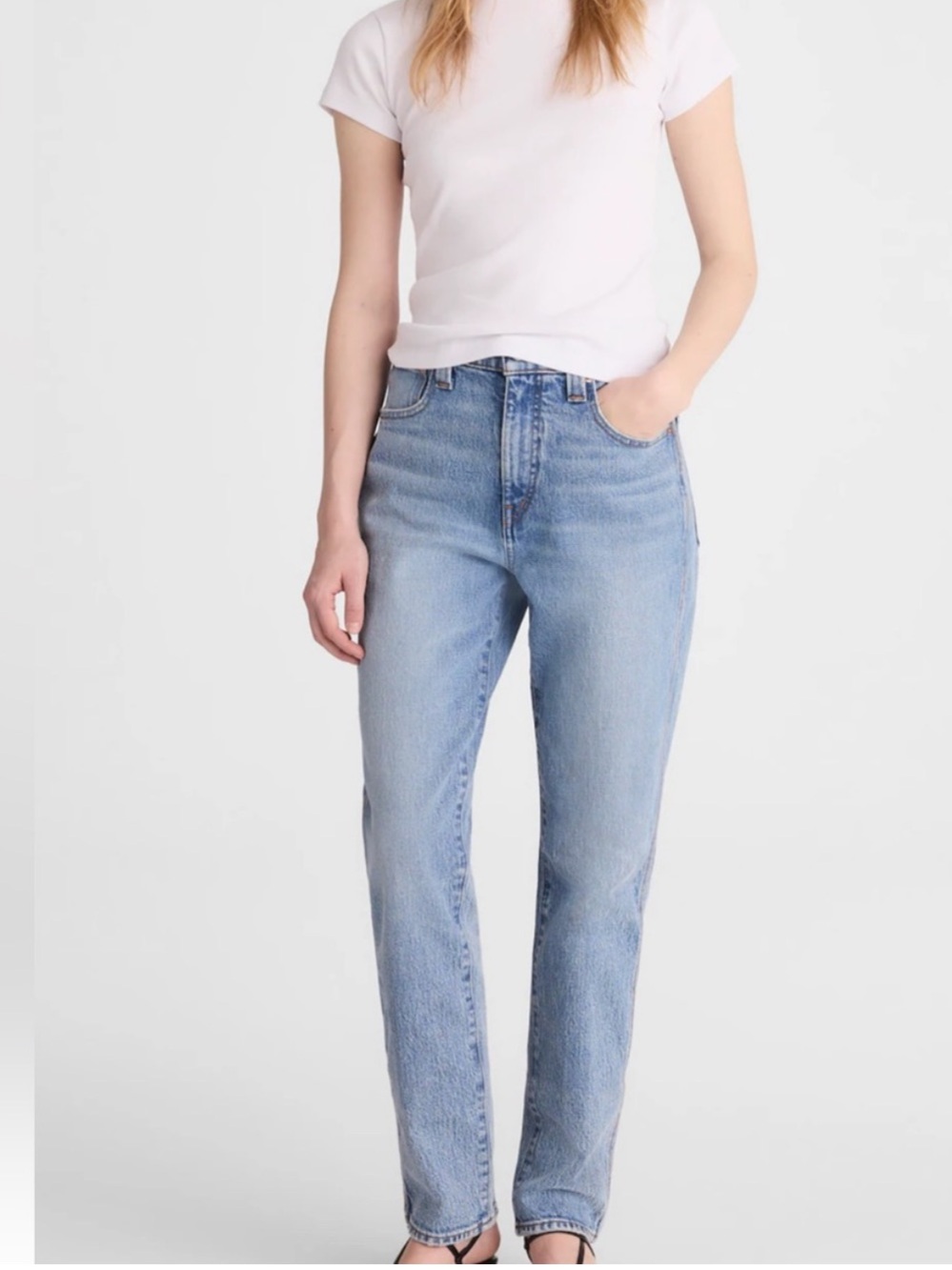 Madewell The Perfect Vintage Jeans High Rise Straight Leg Light Wash Size 24